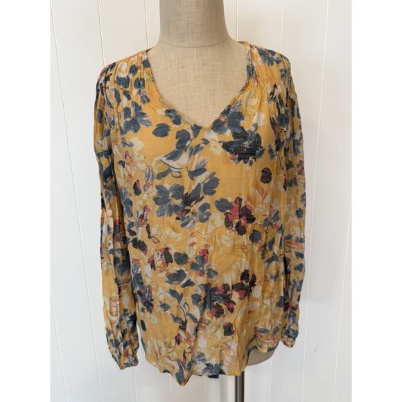 Zac & Rachel Blouse Womens Large Floral Long Sleeve Pullover Lightweight Top - Picture 2 of 10
